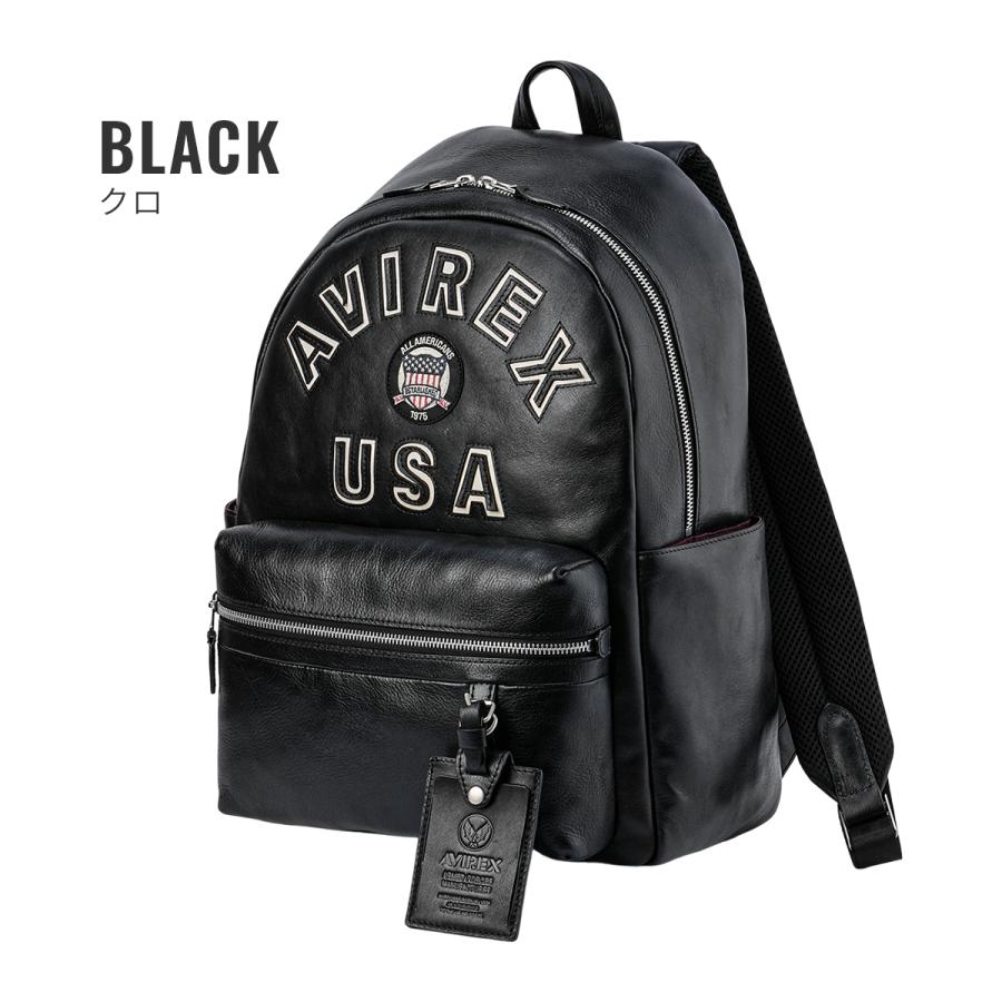 最大51% 2/3限定 アヴィレックス リュック メンズ レディース ブランド レザー 本革 通学 通勤 旅行 黒 A4 AVIREX AVX5628 | AVIREX | 03