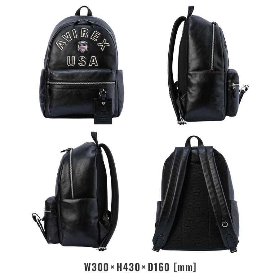 最大53% 2/27から アヴィレックス リュック メンズ レディース ブランド レザー 本革 通学 通勤 旅行 黒 A4 AVIREX AVX5628 | AVIREX | 04