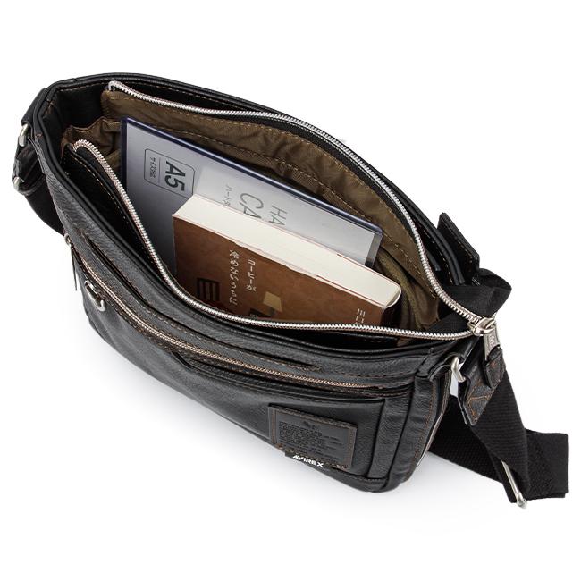 最大42% 4/28から アヴィレックス ショルダーバッグ メンズ ブランド 軽量 合皮 拡張 縦型 斜めがけ B5 アビレックス スチュアート AVIREX STUART AX5007 | AVIREX | 08