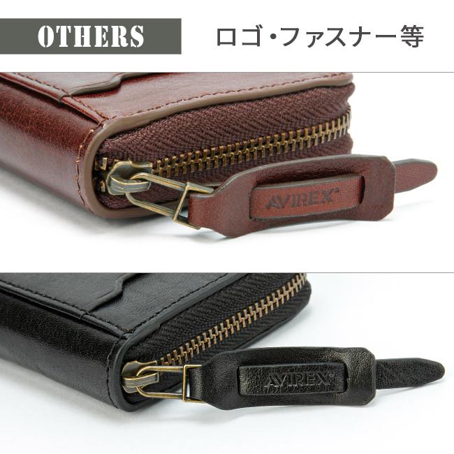 AVIREX（アヴィレックス） ミニ財布 メンズ ブランド レザー 本革 軽量