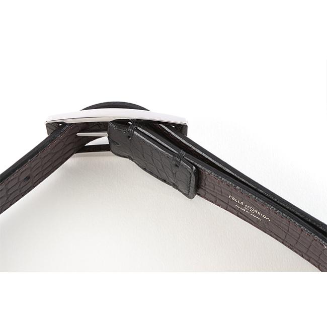 ペッレモルビダ バルカ リバーシブル ベルト メンズ 30mm 本革 日本製 型押しレザー クロコ ビジネス ブランド PELLE MORBIDA PMO-BAB002 | PELLE MORBIDA | 06