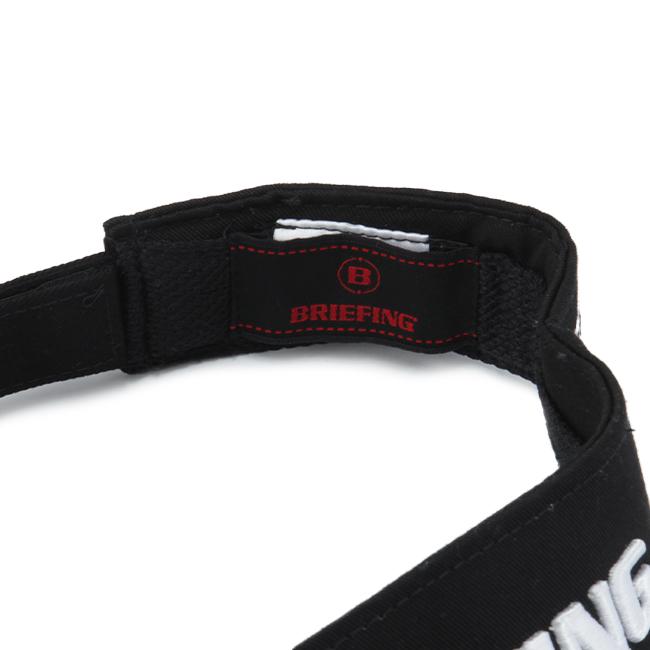 BRIEFING サンバイザー 刺繍ロゴ入り 黒 コットン スポーツ向け brg251m95.jpg