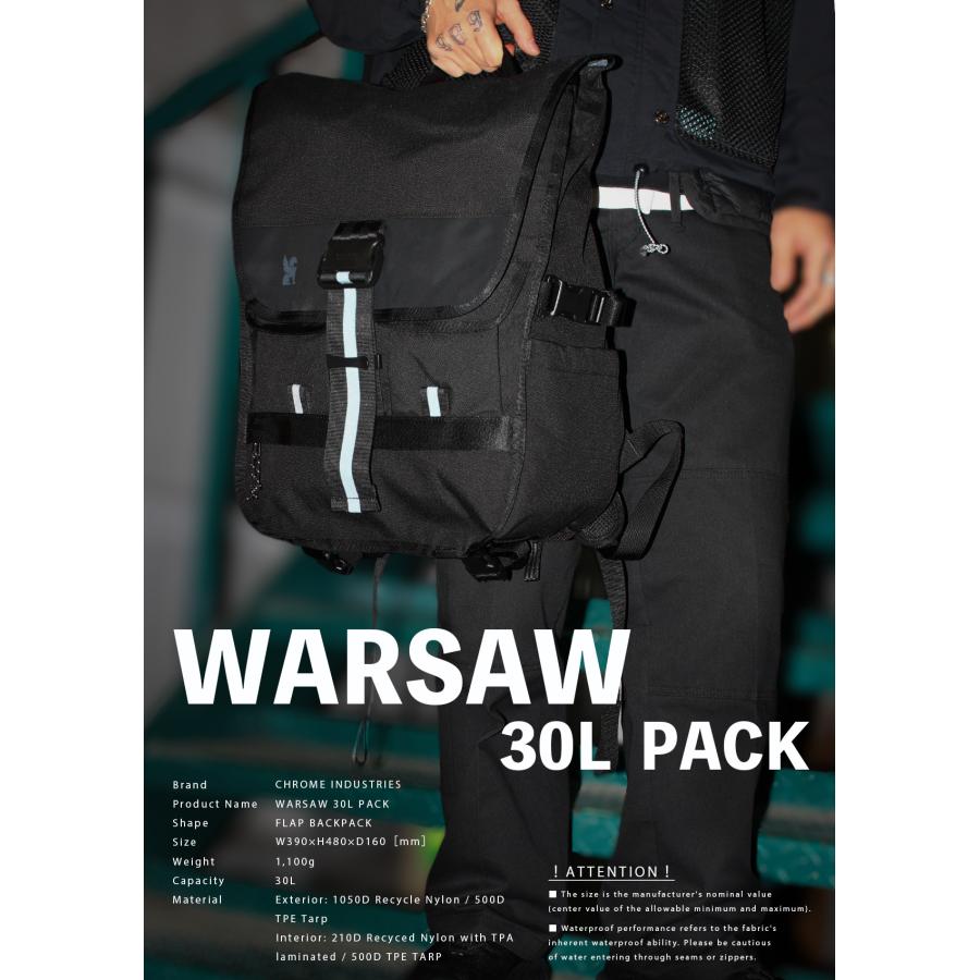 最大51% 9/15限定 クローム インダストリーズ ワルシャワ リュック バックパック 30L B4 撥水 防水 耐水 ブラック CHROME INDUSTRIES WARSAW BG390 | CHROME | 02