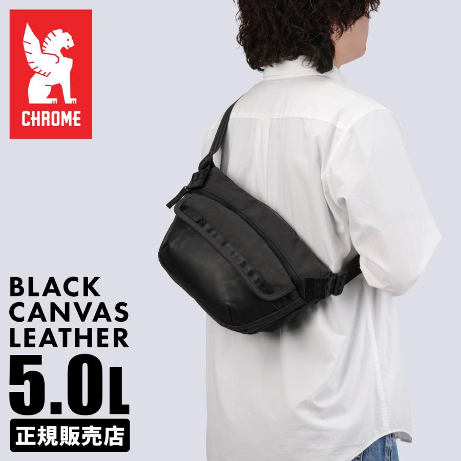 最大44% 3/22まで クローム インダストリーズ ボットフラップスリング ショルダーバッグ 5L ブラックキャンバスレザー 耐水 軽量 CHROME INDUSTRIES BJ009 | CHROME