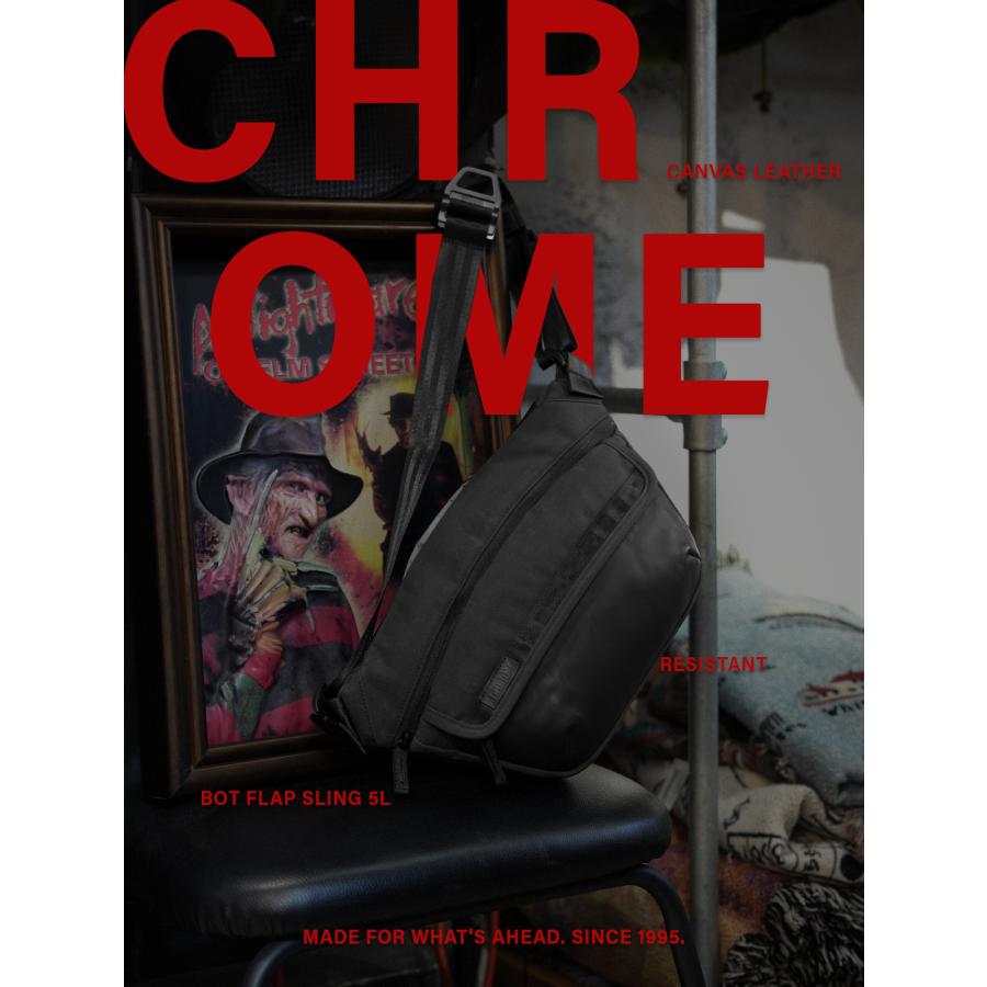 最大44% 3/22まで クローム インダストリーズ ボットフラップスリング ショルダーバッグ 5L ブラックキャンバスレザー 耐水 軽量 CHROME INDUSTRIES BJ009 | CHROME | 02