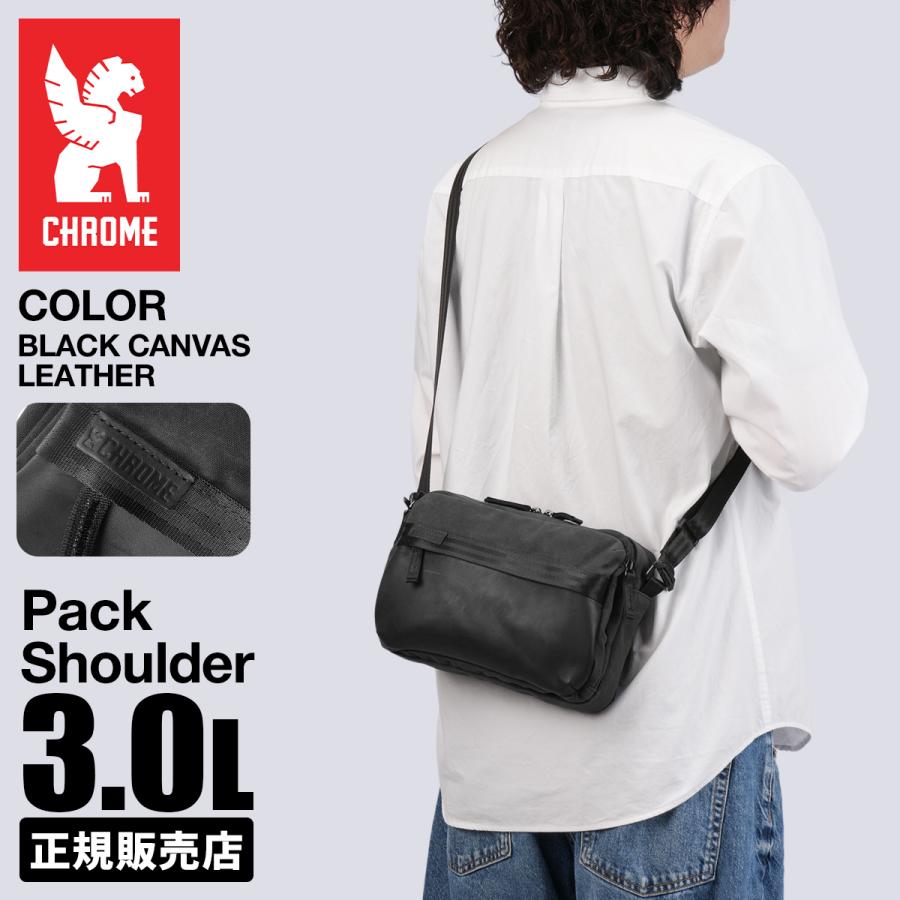 最大44% 3/22まで クローム インダストリーズ パックショルダー ショルダーバッグ 3L 耐水 ブラックキャンバスレザー CHROME INDUSTRIES PACK SHOULDER BJ012 | CHROME