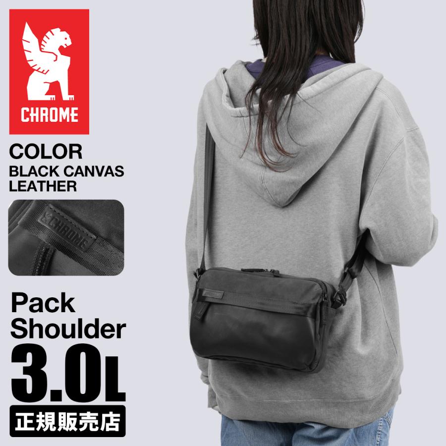 最大44% 3/22まで クローム インダストリーズ パックショルダー ショルダーバッグ 3L 耐水 ブラックキャンバスレザー CHROME INDUSTRIES PACK SHOULDER BJ012 | CHROME | 12