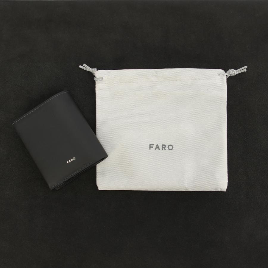 【新品未使用品】FARO ファーロ　二つ折り財布　ファインカーフ　牛革　黒 FARO Short Zip Wallet ファーロ ショートジップウォレット 二