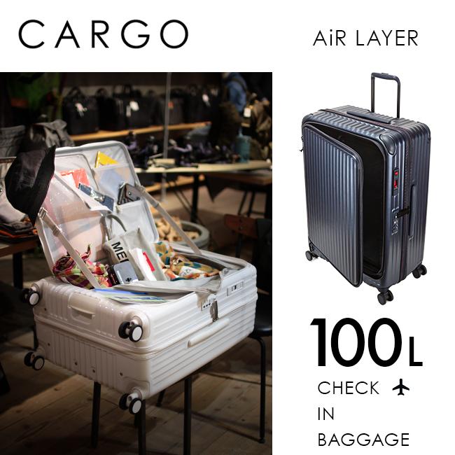 最大51% 8/18限定 カーゴ スーツケース LLサイズ 100L フロントオープン ブックオープン 静音 ストッパー 大型 軽量 無料受託 CARGO CAT738LY 2年保証 | TORIO | 21