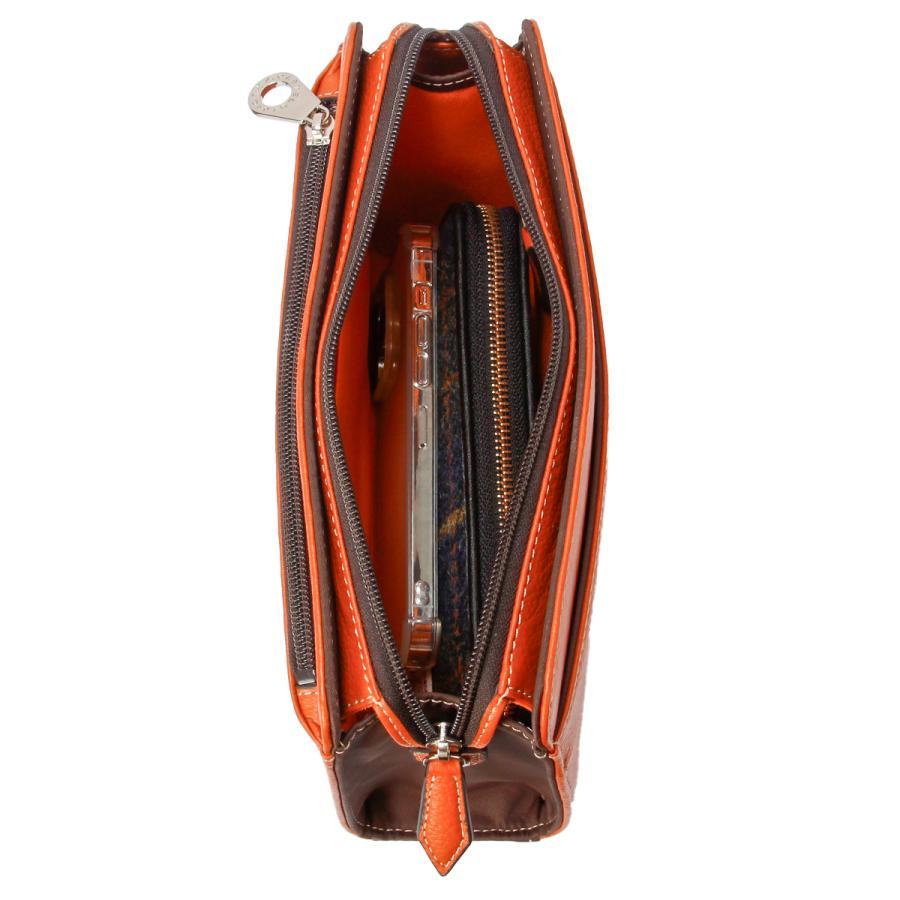 CASTELBAJAC 黒レザーショルダーバッグ オレンジ内装 CASTELBAJAC 最大37% 8/26限定 カステルバジャック セカンド