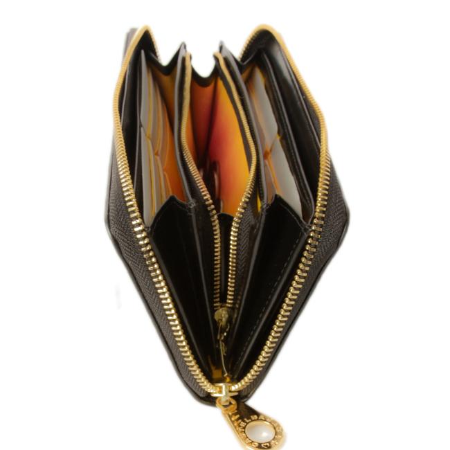 美品　カステルバジャック　イエローブラック長財布 CASTELBAJAC セミ長財布 カステルバジャック 財布 レディース