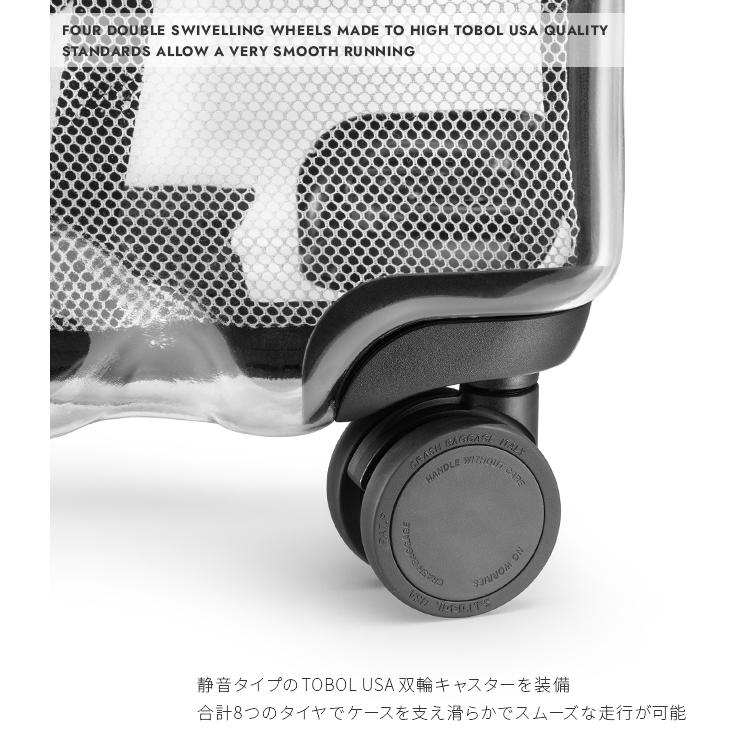 最大53% 3/22まで クラッシュバゲージ スーツケース Mサイズ 65L 軽量 透明 スケルトン シェアクリア CRASH BAGGAGE CB142 5年保証 | CRASH BAGGAGE | 12