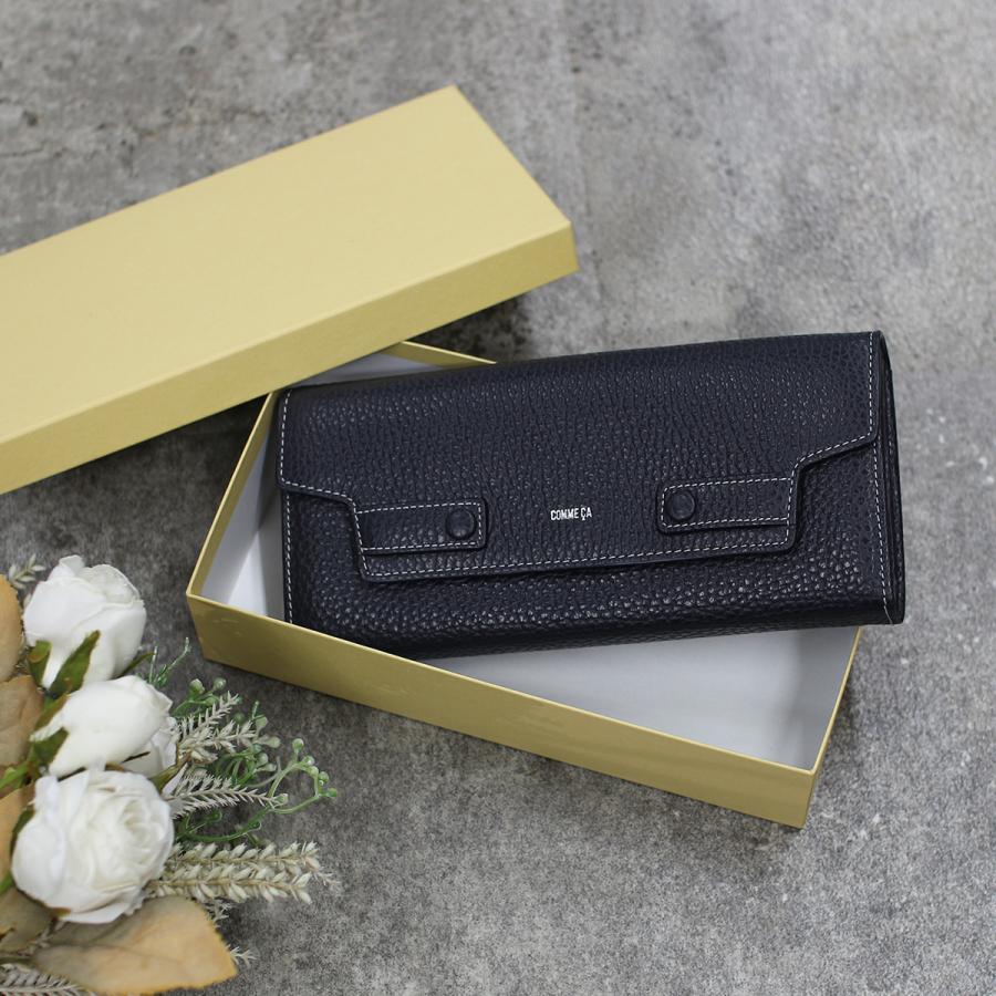 最大51% 3/11限定 コムサ 長財布 レディース ブランド レザー 本革 大容量 大きめ 薄型 薄い財布 かぶせタイプ ロングウォレット ボンシック COMME CA 74685 | COMME CA | 20