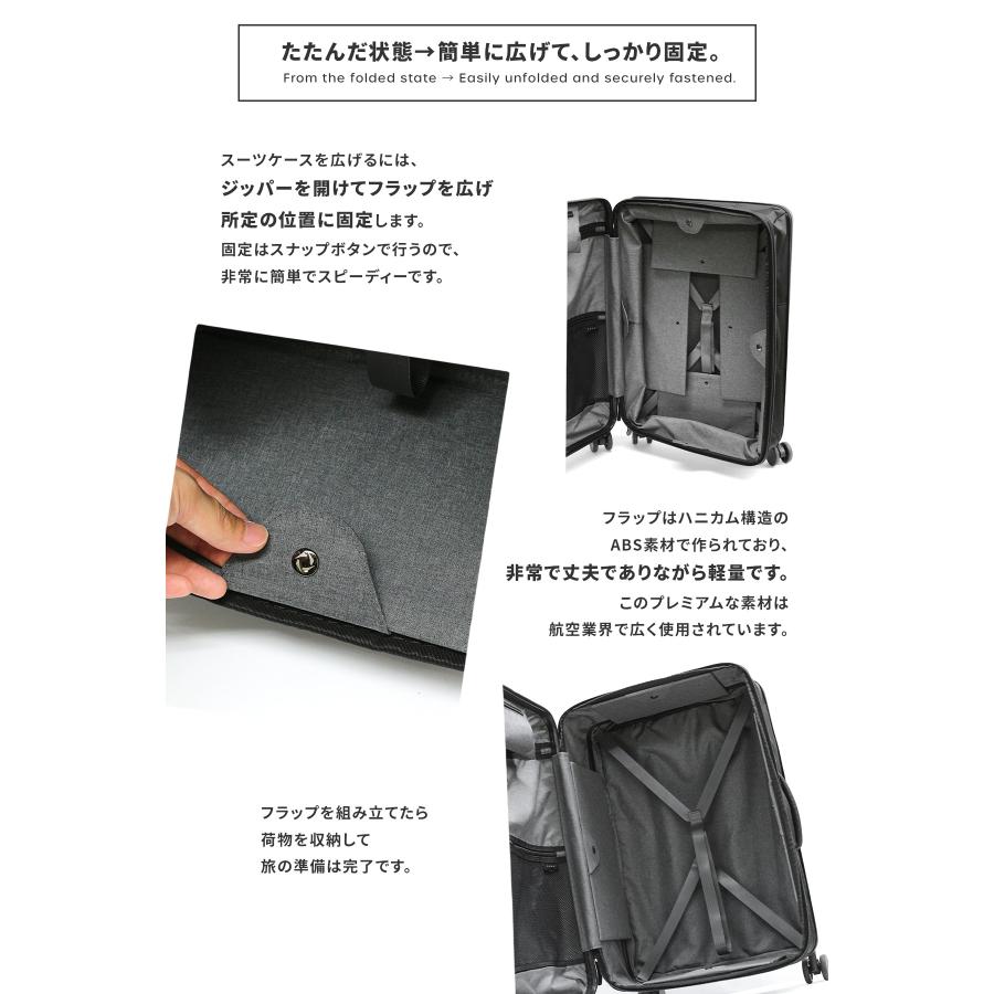 最大50% 9/6限定 senz° センズ スーツケース Mサイズ 折りたたみ 折り畳み 軽量 キャリーケース SZ-8803 在庫限り | ブランド登録なし | 13
