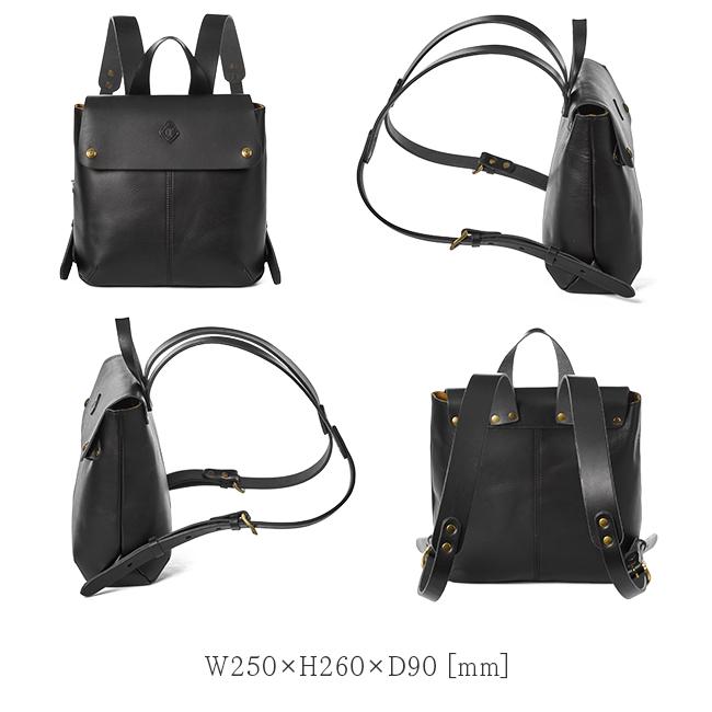 クレドラン　革　黒リュック クレドラン 革 黒リュック