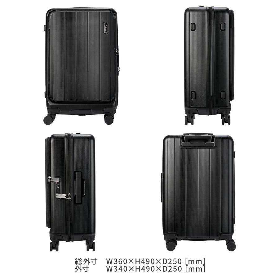最大50% 9/6限定 コールマン スーツケース 機内持ち込み Sサイズ SS 37L 軽量 小型 小さめ フロントオープン 4輪 双輪 キャリーケース Coleman 60005 | Coleman | 07