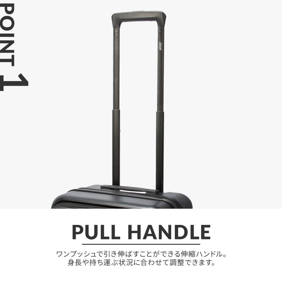 最大50% 9/6限定 コールマン スーツケース 機内持ち込み Sサイズ SS 37L 軽量 小型 小さめ フロントオープン 4輪 双輪 キャリーケース Coleman 60005 | Coleman | 10