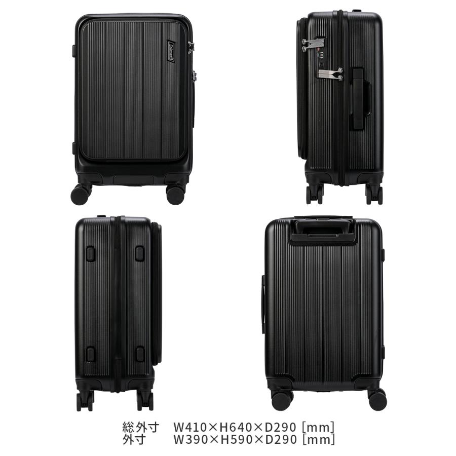 最大53% 3/1まで コールマン スーツケース Mサイズ 60L 軽量 中型 フロントオープン 4輪 双輪 キャリーケース キャリーバッグ Coleman 60006 | Coleman | 07