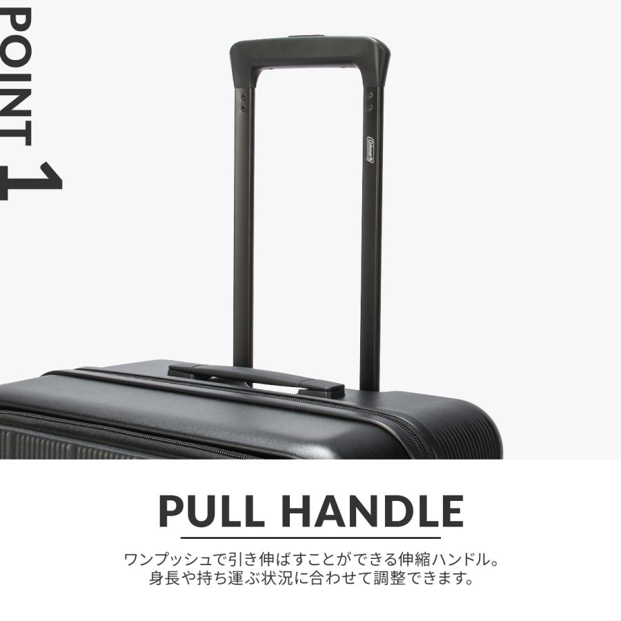 最大55% 1/30から コールマン スーツケース Mサイズ 60L 軽量 中型 フロントオープン 4輪 双輪 キャリーケース キャリーバッグ Coleman 60006 | Coleman | 10