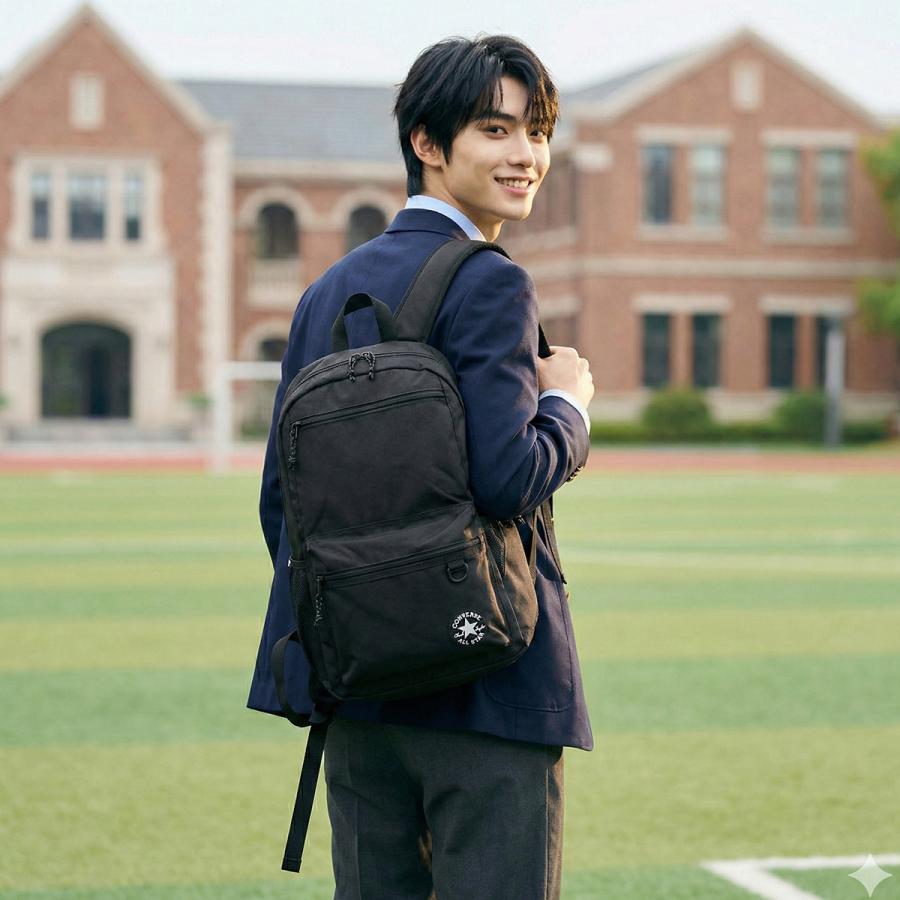 最大53% 3/22まで コンバース リュック 23L 通学 男子 女子 女子高生 高校生 通学リュック スクールリュック スクールバッグ スリムロゴ Converse 20072 | CONVERSE | 04