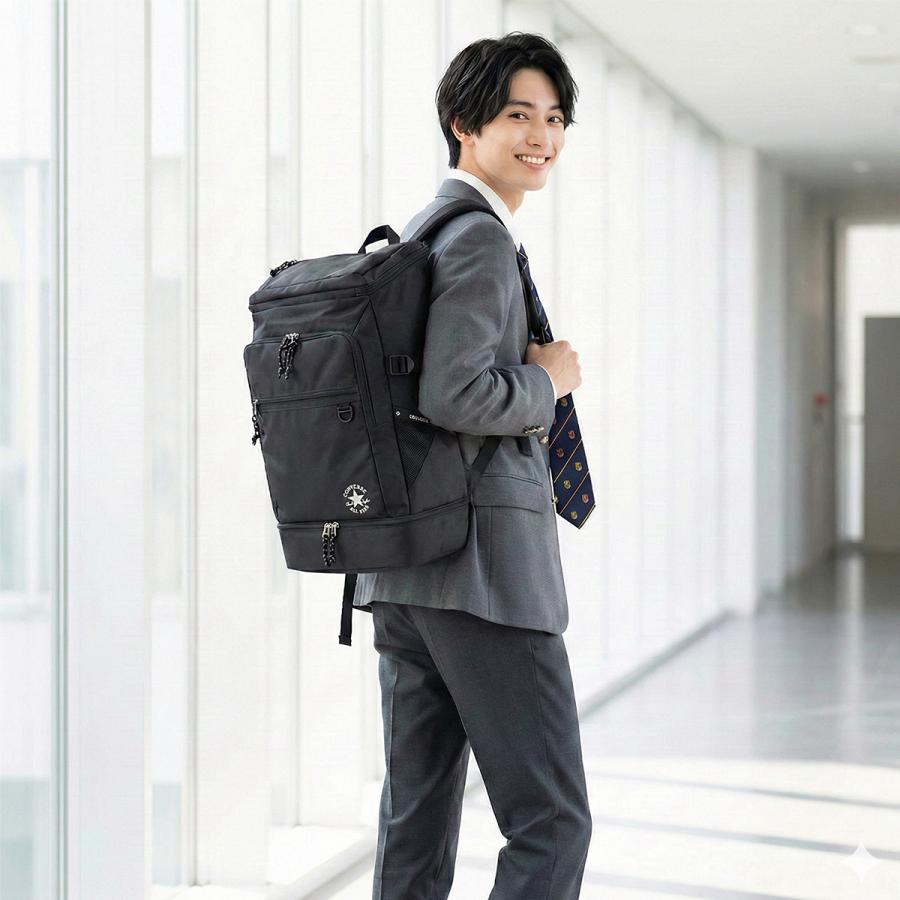 最大53% 3/22まで コンバース リュック 33L 通学 男子 女子 女子高生 高校生 通学リュック スクールリュック スクールバッグ スリムロゴ Converse 20075 | CONVERSE | 02