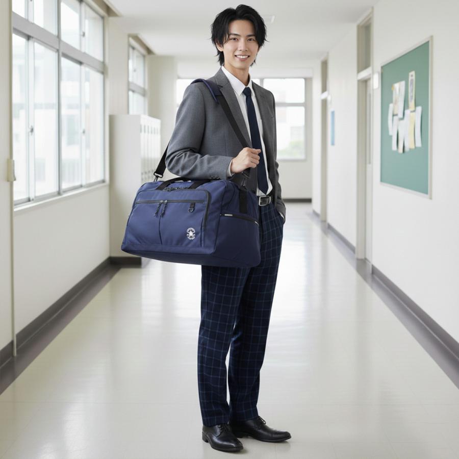 最大44% 8/2まで コンバース ボストンバッグ 55L 修学旅行 林間学校 小学校 中学生 高校生 女子 男子 大容量 軽量 撥水 2WAY Converse SLIM TAPE LOGO 20076 | CONVERSE | 04