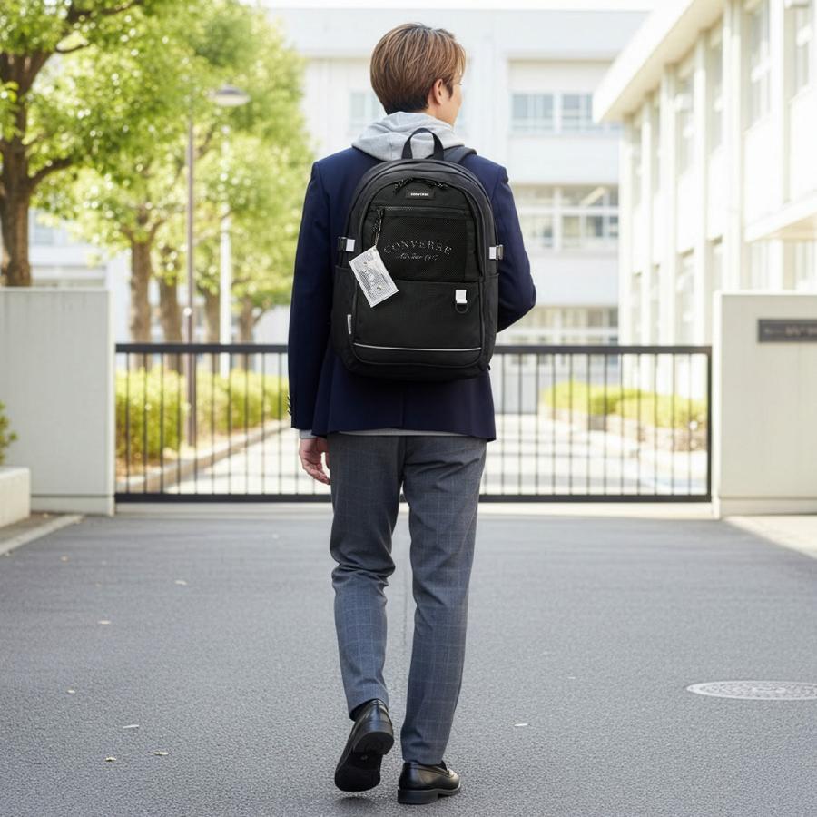 最大53% 3/1まで コンバース リュック 30L 通学 男子 女子 女子高生 高校生 大容量 黒 通学リュック スクールリュック スクールバッグ プレイ Converse 20099 | CONVERSE | 08