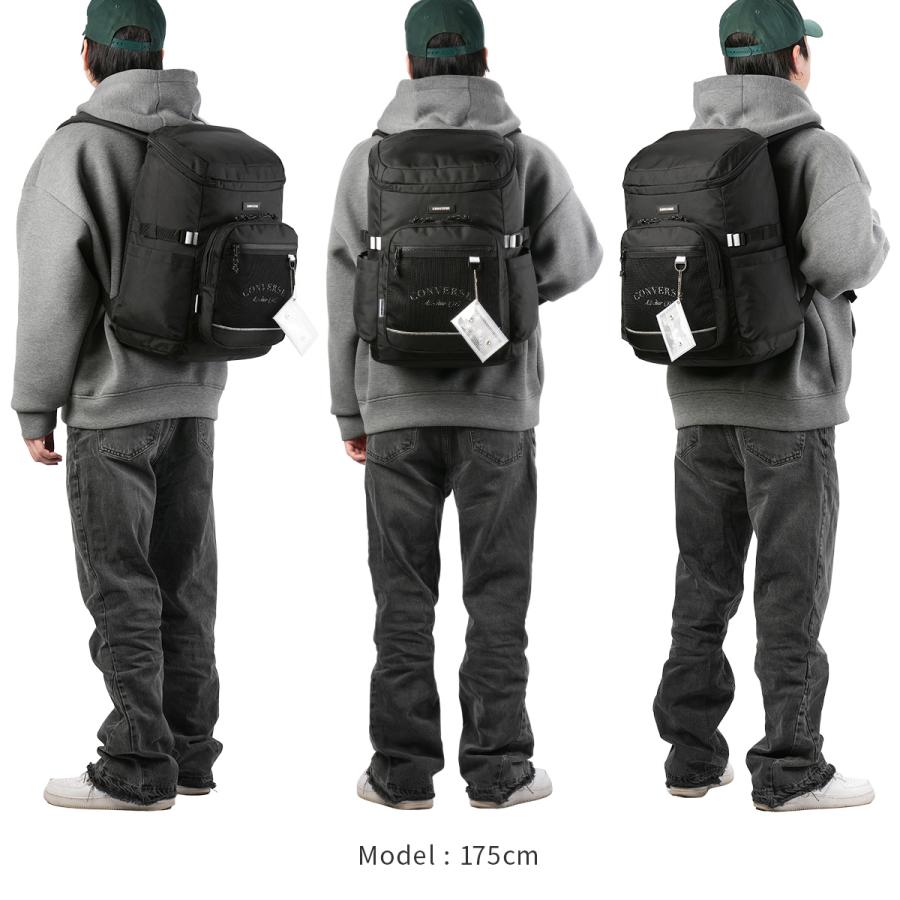 2025年モデル コンバース リュック 30L 新作 大容量 軽量 撥水 男子 女子 中学生 高校生 黒 通学 スクエア ボックス型 スクールバッグ 20100 | CONVERSE | 08