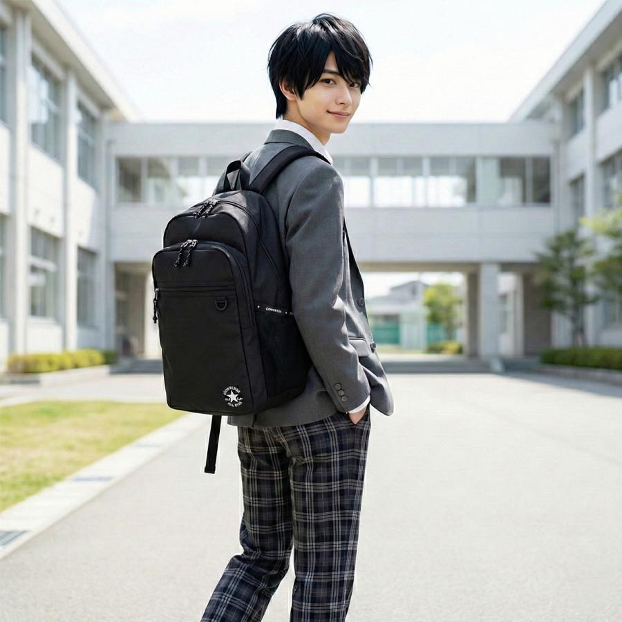 最大42% 8/30限定 2026モデル コンバース リュック 32L 通学 男子 女子 女子高生 高校生 大容量 スクールリュック スクールバッグ スリムロゴ Converse 20142 | CONVERSE | 04