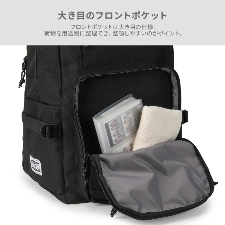 コンバース リュック 30L/35L 大容量 軽量 拡張機能 男子 女子 中学生 高校生 黒 通学 部活 大きめ スクールバッグ A4 Converse CLUB 20146 | CONVERSE | 14