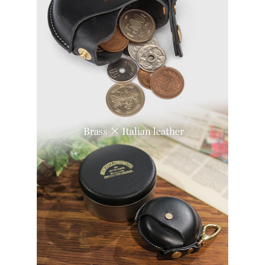 池之端銀革店 財布 小銭入れ コインケース Cramp イタリアンレザー 回転式 コインパース キーホルダー カラビナ 缶ケース付き Cr-116  (クーポン対象外) cramp 最大42% 10/12限定 クランプ 財布 小銭入れ コインケース キーホルダー ミニ コインパース メンズ  プレゼント ...