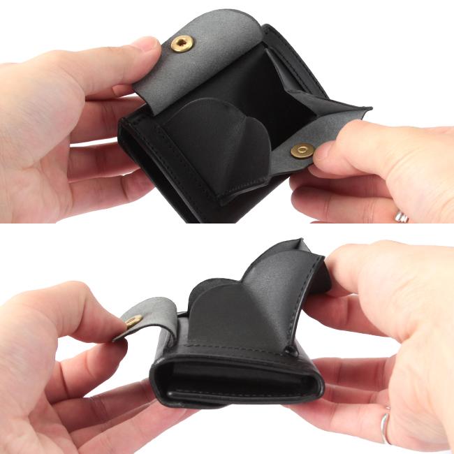 【中古】CRAMP 3つ折りレザーウォレット ブラック クランプ cramp（クランプ） 最大55% 2/1まで ミニ財布 三つ折り財布 ミニ