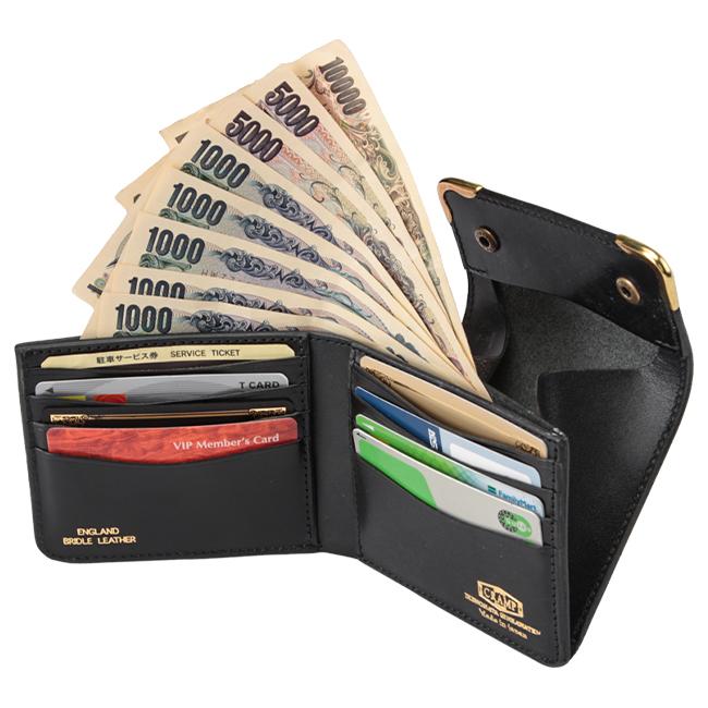 クランプ 財布 二つ折り財布 ミニ財布 ミニウォレット ブライドルレザー 本革 ボックス型 池之端銀革店 Cramp CR-915 | cramp | 09