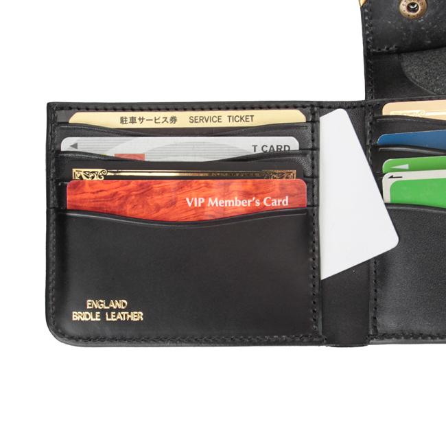 クランプ 財布 二つ折り財布 ミニ財布 ミニウォレット ブライドルレザー 本革 ボックス型 池之端銀革店 Cramp CR-915 | cramp | 10