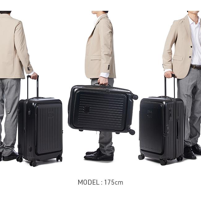 最大44% 3/1まで タケオキクチ スーツケース Mサイズ 65L/70.8L 拡張 軽量 フロントドア ブックオープン ストッパー シティブラック TAKEO KIKUCHI CTY004A | TAKEO KIKUCHI | 06