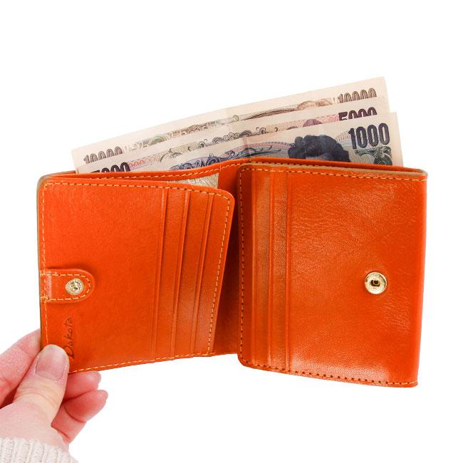 【ほぼ未使用品】Dakota ダコタ 二つ折り財布 チコ がま口 オレンジ◇ ほぼ未使用品】Dakota ダコタ 二つ折り財布 チコ がま口 オレンジ◇