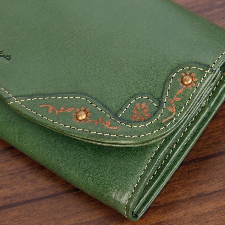 最大53% 3/1まで ダコタ 長財布 レディース ブランド イタリア製レザー 本革 大容量 花柄 フラップ型 ロングウォレット Dakota マーゴット 0031602 | Dakota | 17