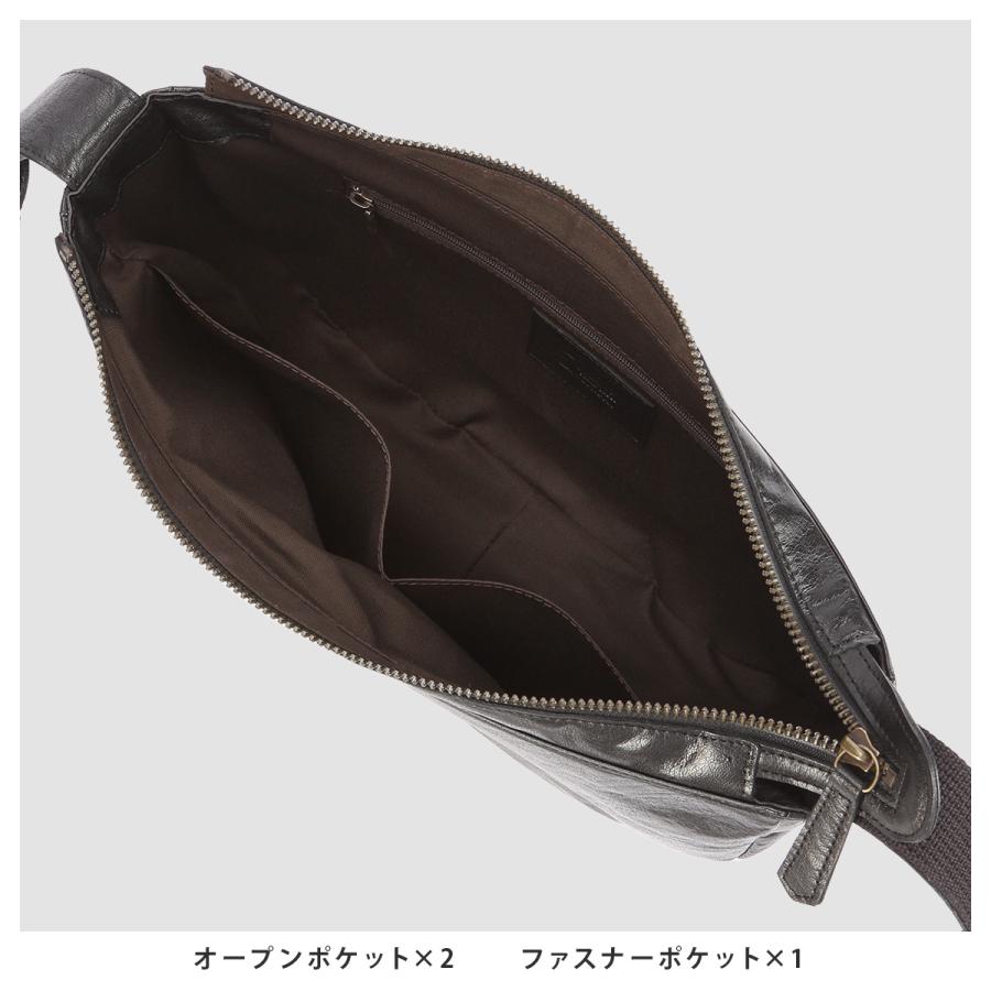 最大51% 1/13限定 ダコタ ブラックレーベル ショルダーバッグ メンズ ブランド レザー 本革 軽量 日本製  斜めがけ 舟型 三日月形 Dakota BLACK LABEL 1624201 | Dakota BLACK LABEL | 11