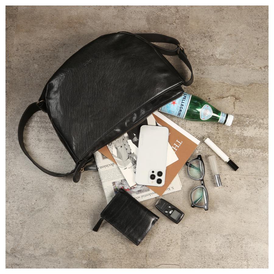 最大51% 1/13限定 ダコタ ブラックレーベル ショルダーバッグ メンズ ブランド レザー 本革 軽量 日本製  斜めがけ 舟型 三日月形 Dakota BLACK LABEL 1624201 | Dakota BLACK LABEL | 09