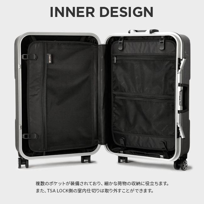 最大50% 2/15限定 スーツケース 64L Mサイズ アルミフレーム イエロー