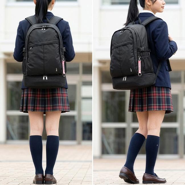 最大50% 12/25限定 イーストボーイ スクバ スクールバッグ リュック 30L 通学 女子 高校生 中学生 軽量 大容量 黒 上下2層式 A4 EAST BOY ETUDE EBA50 | EASTBOY | 07