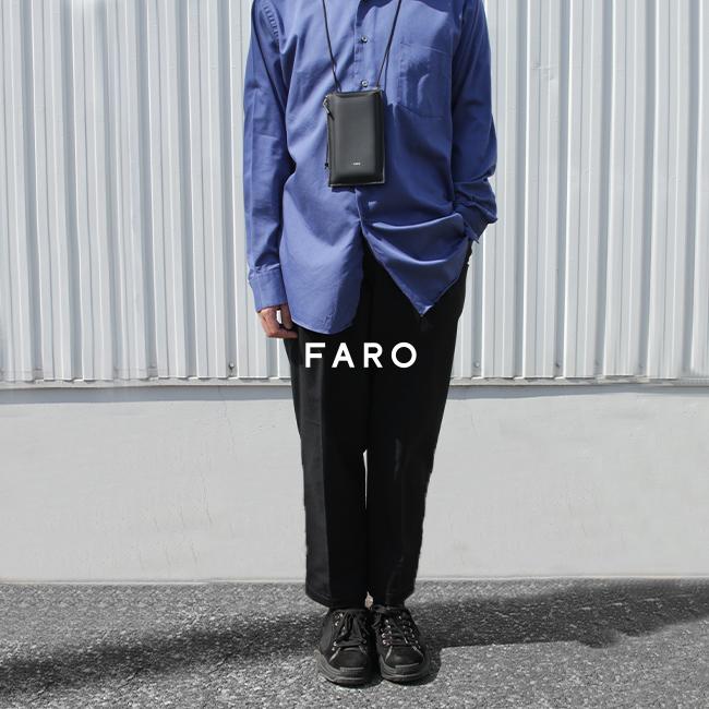 最大42% 9/5限定 FARO ファーロ ショルダーポーチ スマホポーチ メンズ レディース ブランド レザー 本革 軽量 薄型 黒 イタリア製 Calma F2337G302 在庫限り | FARO | 05