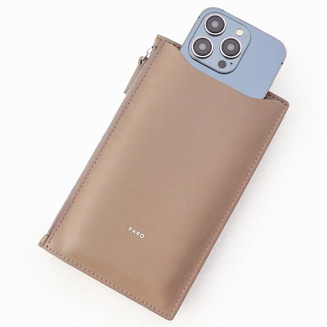 最大42% 9/5限定 FARO ファーロ ショルダーポーチ スマホポーチ メンズ レディース ブランド レザー 本革 軽量 薄型 黒 イタリア製 Calma F2337G302 在庫限り | FARO | 10