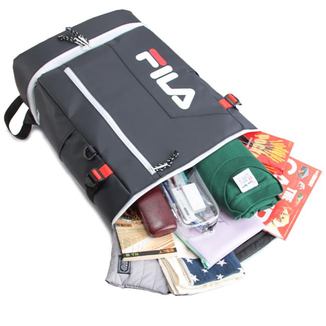 最大44% 3/1まで FILA フィラ リュック 35L 通学 男子 女子 女子高生 高校生 中学生 大容量 黒 スクールリュック スクールバッグ ボックス型 サイン 7763 | FILA | 14