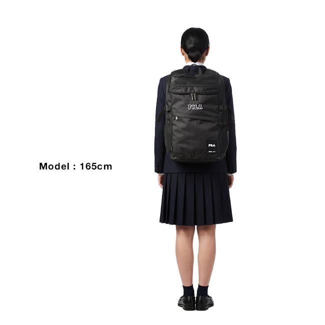 最大42% 3/3限定 FILA フィラ リュック 30L 大容量 女子 男子 軽量 撥水 中学生 高校生 通学 スクエア ボックス型 スクールバッグ スクバ B4 7804 在庫限り | FILA | 08