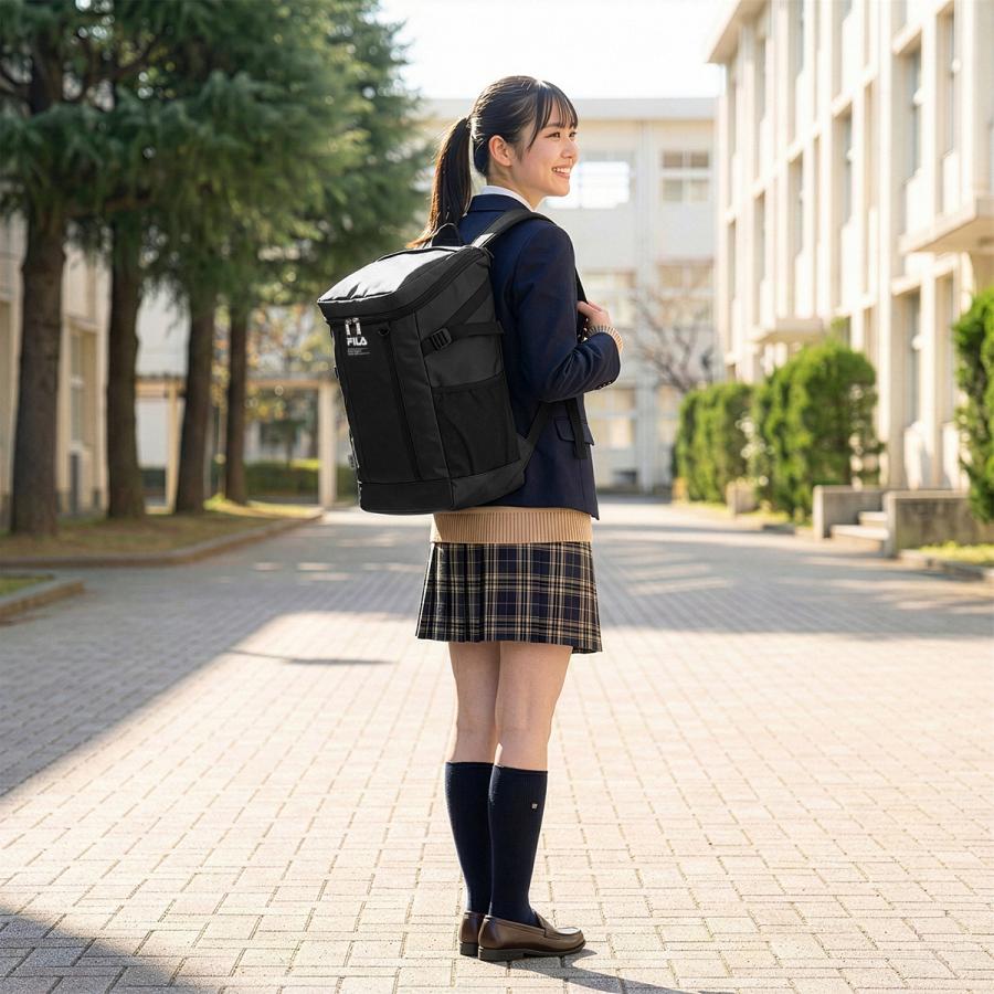 フィラ カルテロ リュック スクエア ボックス型 35L B4 撥水 通学 男子 女子 高校生 中学生 大容量 通学 BOX FILA 7918 | FILA | 07