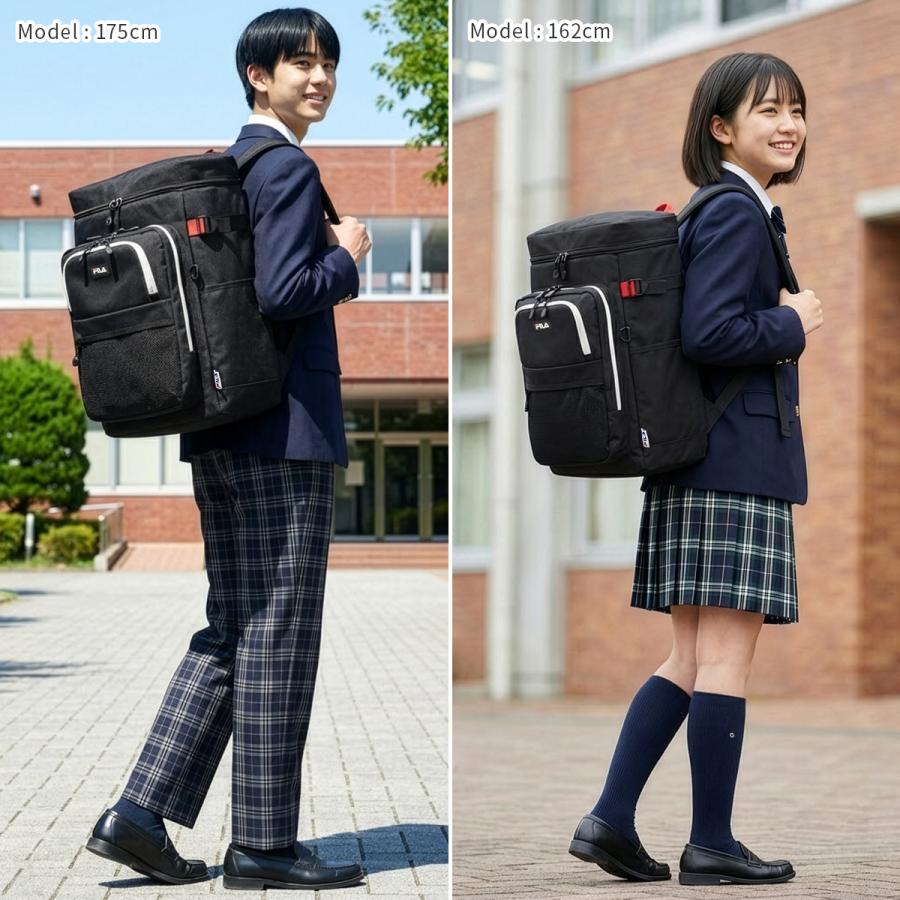 最大53% 3/1まで FILA フィラ リュック 33L 通学 男子 女子 女子高生 高校生 大容量 スクールリュック スクールバッグ スクエア ボックス型 プレジオ 7747 | FILA | 06