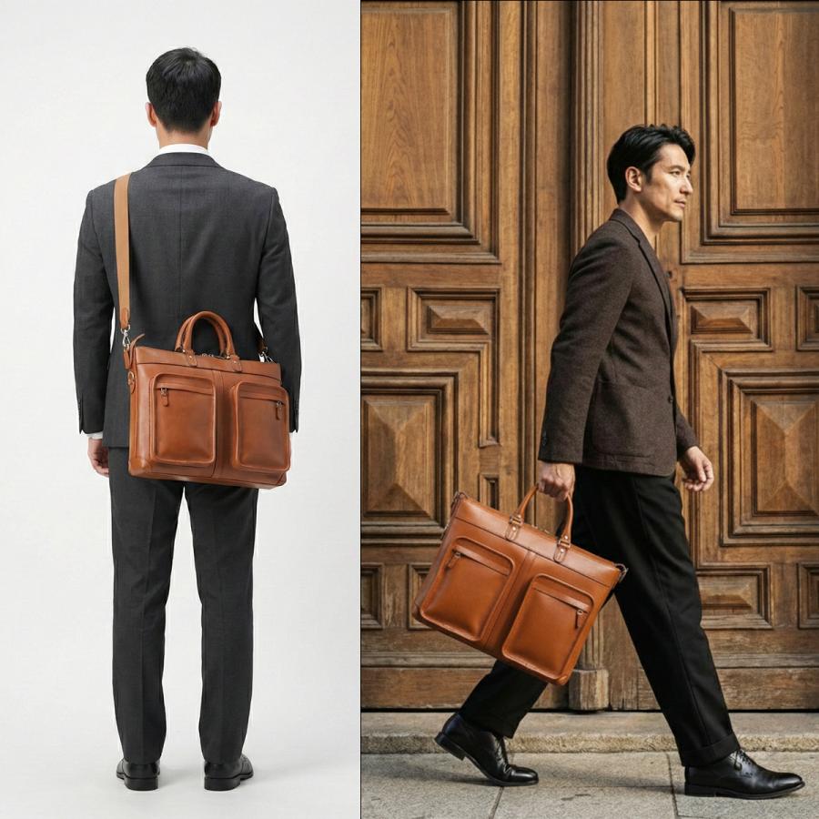 最大42% 2/7限定 新商品/林五/ファイブウッズ/PLATEAU/DOUBLE POCKET BRIEF CASE M/2WAYブリーフケース/拡張【fw-39598】 | FIVE WOODS | 04