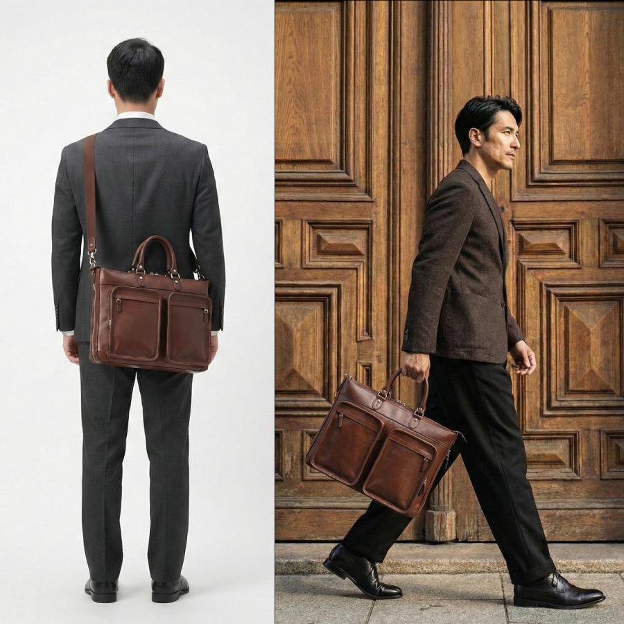 最大42% 2/7限定 新商品/林五/ファイブウッズ/PLATEAU/DOUBLE POCKET BRIEF CASE L/2WAYブリーフケース/拡張【fw-39599】 | FIVE WOODS | 04