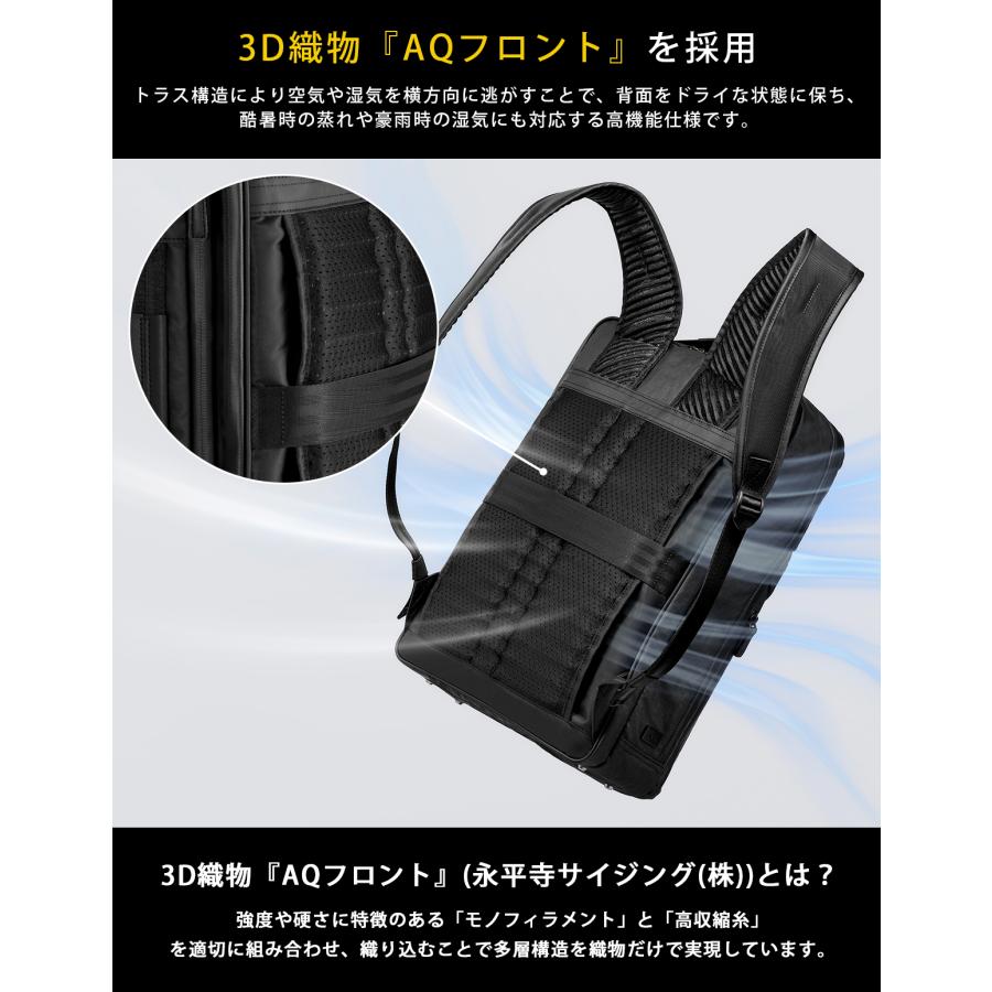 最大42% 5/9限定 エース ジーンレーベル ビジネスリュック メンズ ブランド 50代 40代 大容量 撥水 2気室 PC収納 B4 16L ガジェタブル エアV ace. GENE 20032 | ace. GENE LABEL | 07